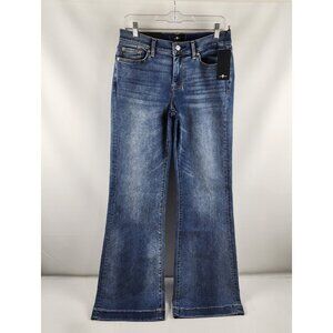 7 For All Mankind Jeans Womens 29x34 Blue DOJO Slim Flare Illusion Denim NWT
